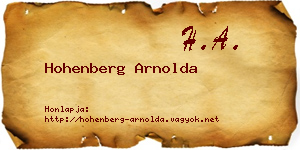 Hohenberg Arnolda névjegykártya